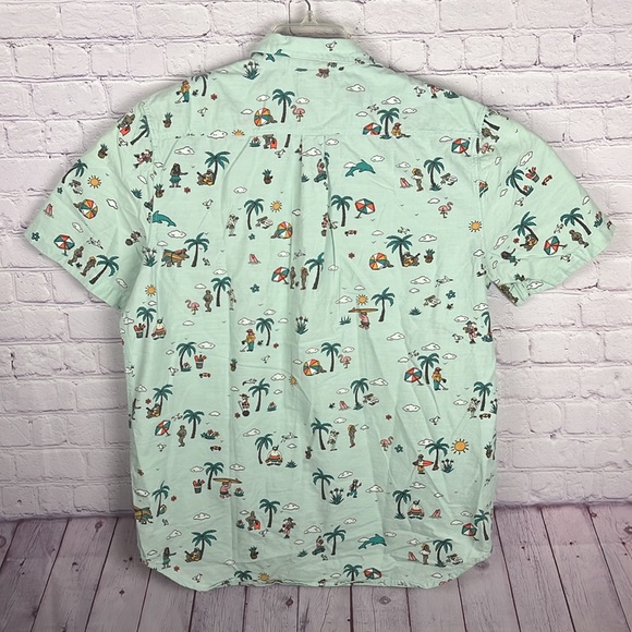 Vans Men's Aqua Green Button Down Short Sleeve Slim Fit Shirt. Size. Large - Picture 6 of 9